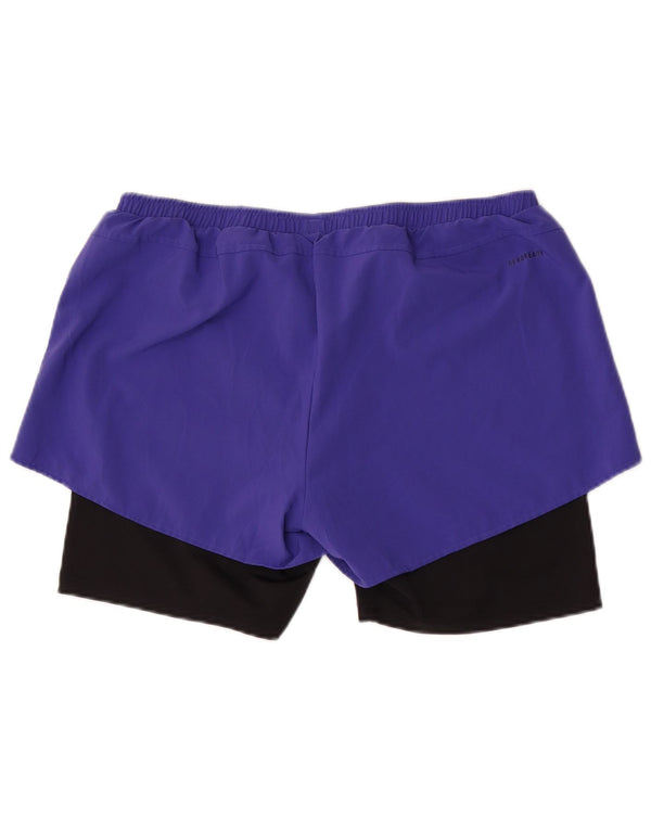 Adidas Short de sport Aeroready pour femme UK 16/18 Large Violet Colourblock
