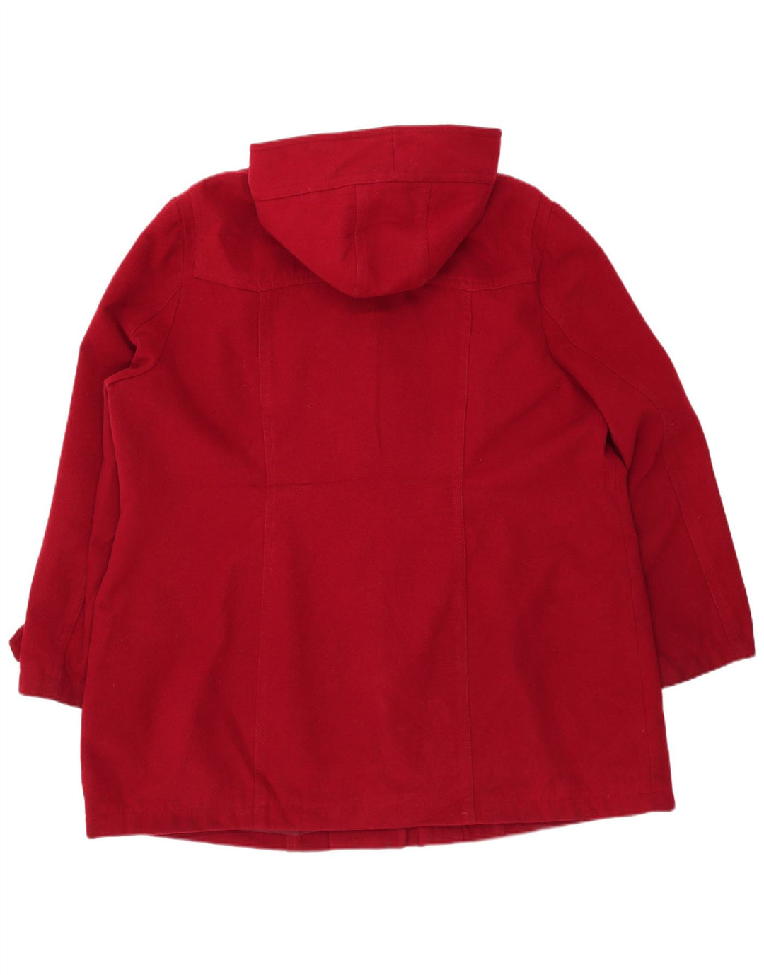 Duffle Coat à capuche femme vintage IT 54/56 3XL Polyester rouge