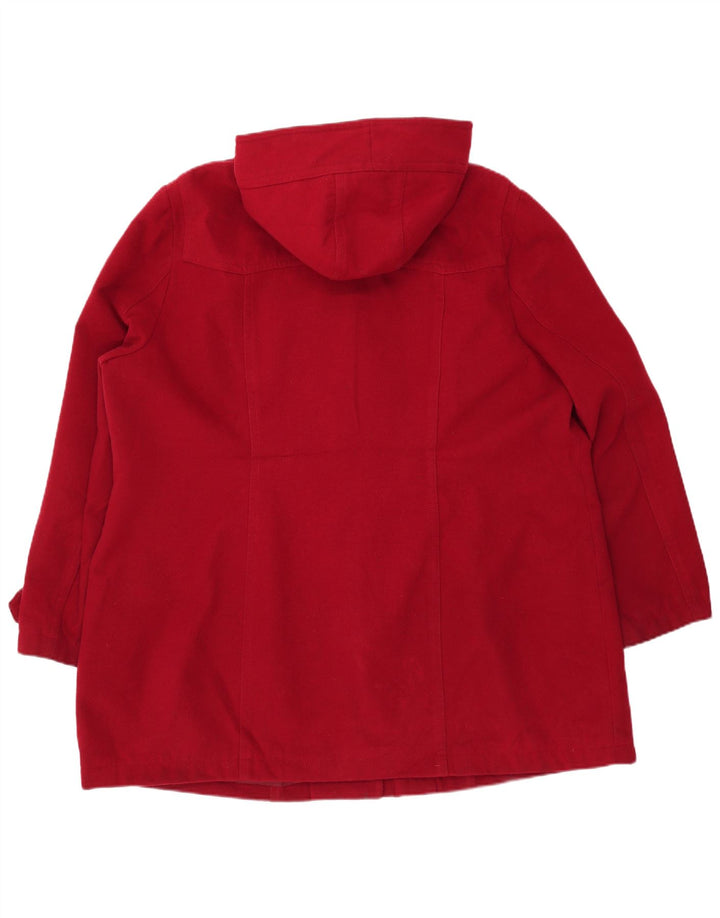 Duffle Coat à capuche femme vintage IT 54/56 3XL Polyester rouge