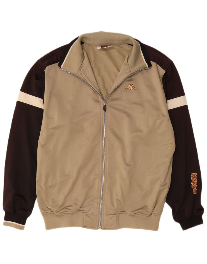 Kappa Veste de survêtement pour homme Small Beige Colourblock Polyester