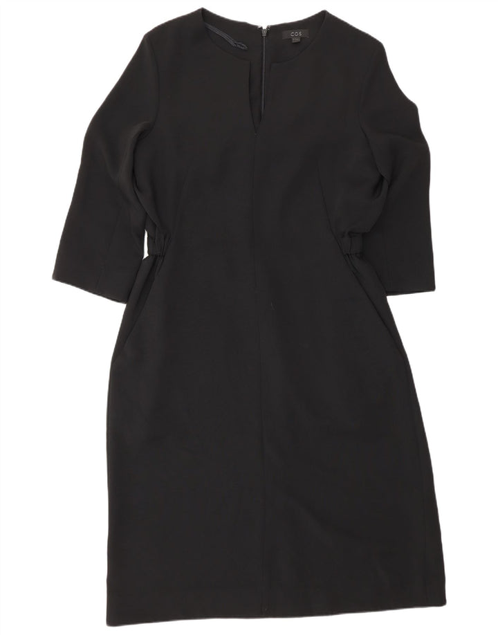 Cos Robe fourreau à manches 3/4 pour femme EU 38 Polyester noir moyen