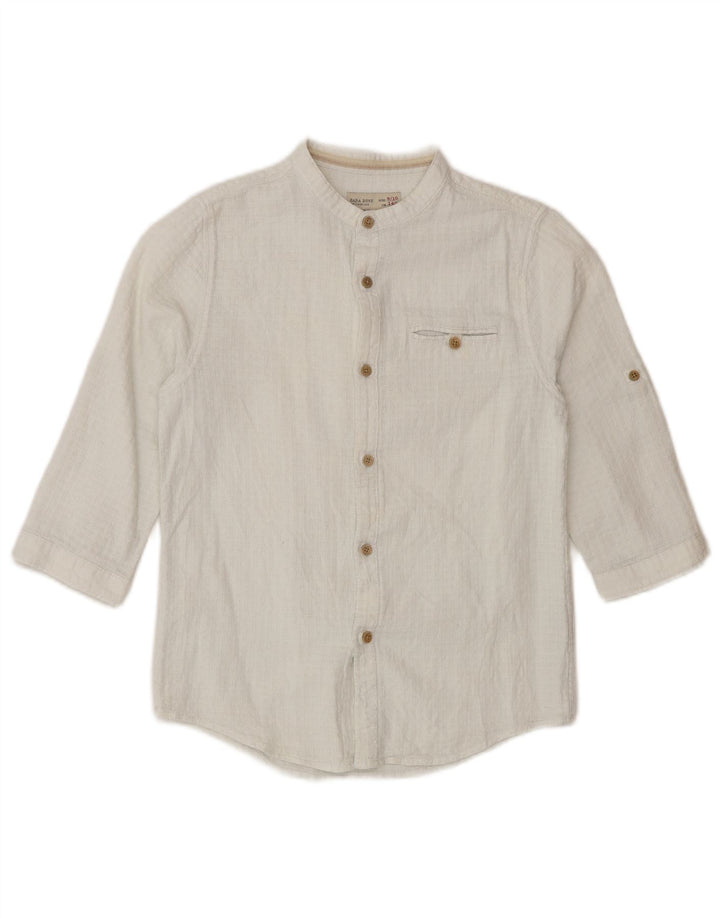 Chemise à manches 3/4 Zara garçon 9-10 ans blanc