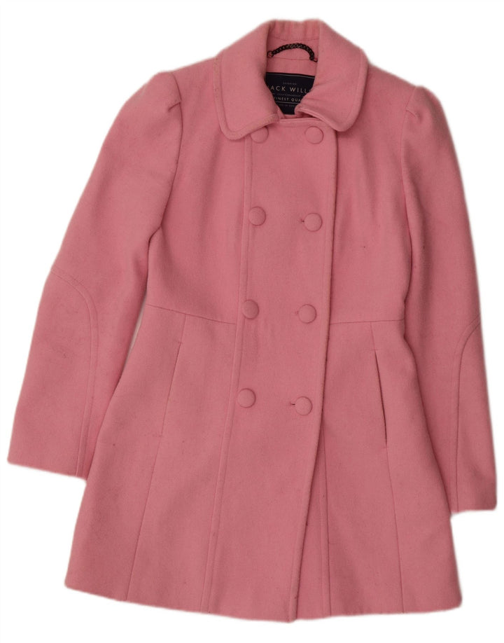 JACK WILLS Manteau croisé pour femme UK 8 Petite laine rose