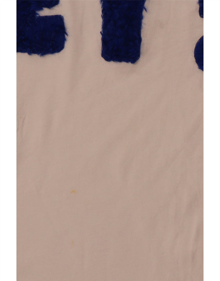 ZARA Filles Graphic Top Manches Longues 9-10 ans Blanc Coton