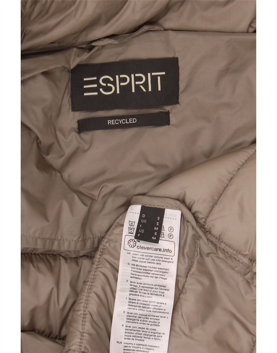 ESPRIT Manteau Rembourré Femme UK 10 Petit Beige Polyamide