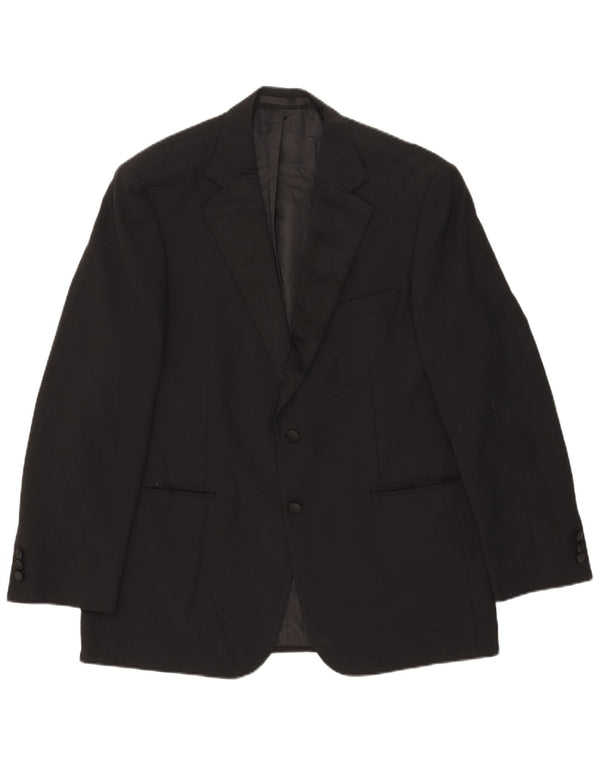 Marks & Spencer Veste blazer à 2 boutons pour homme UK 42 Large Noir Polyester