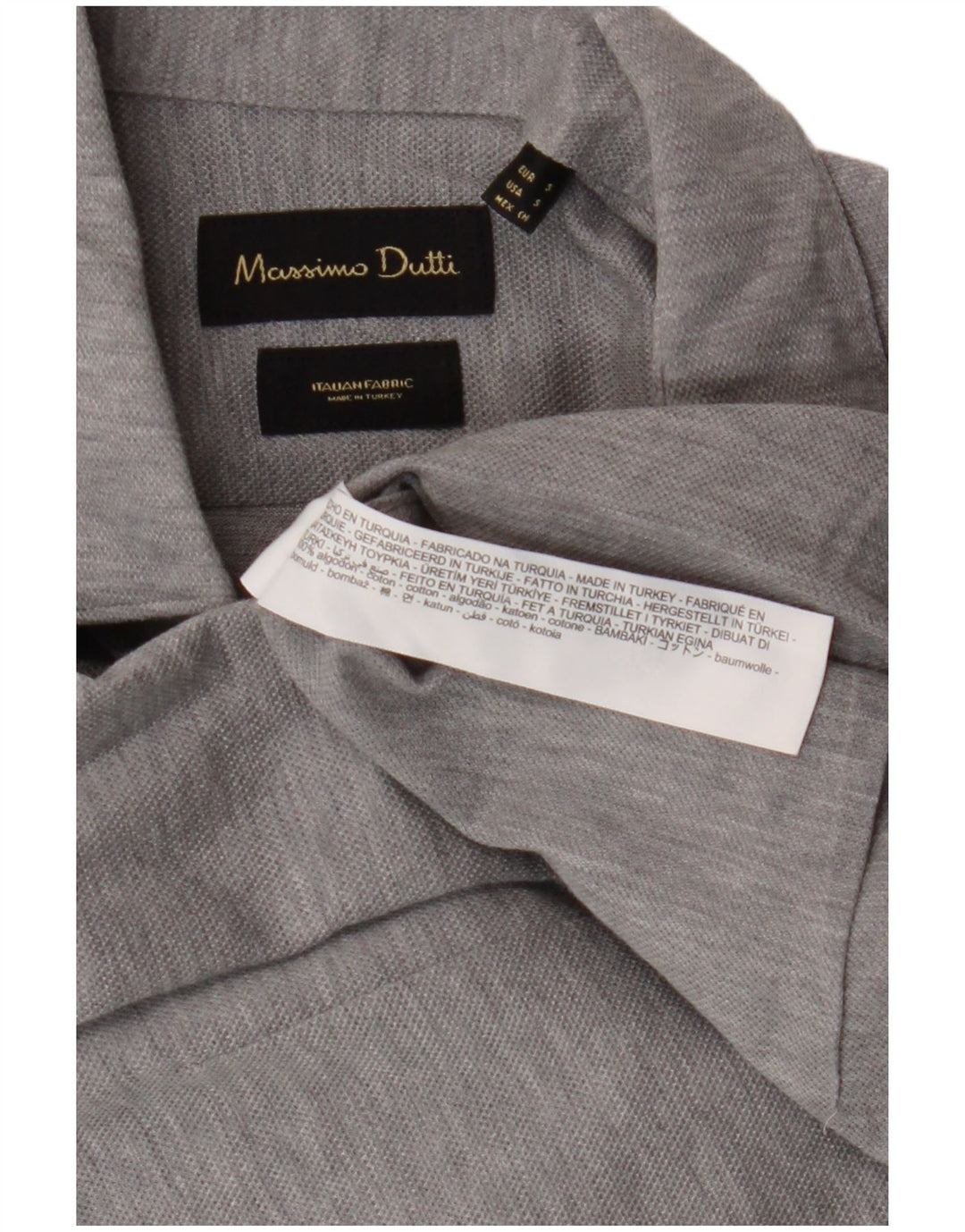 Massimo Dutti Chemise Homme Petit Gris Coton