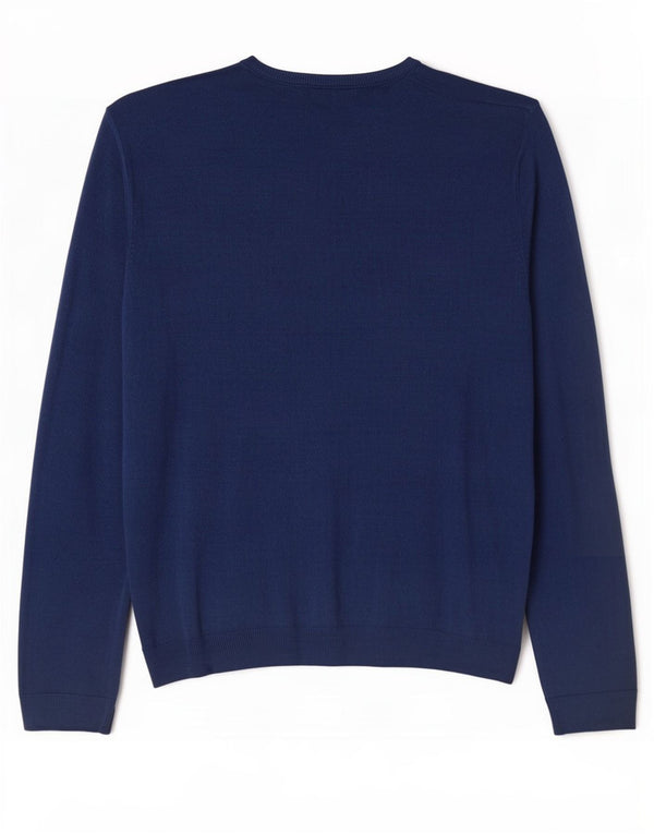 Marks & Spencer Pull coupe classique à col en V pour homme XL Bleu marine Acrylique