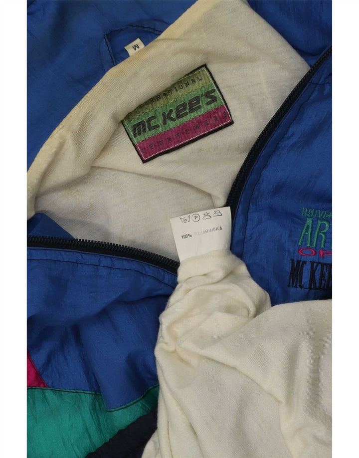MC Kee's Veste de Survêtement Rétro Coupe Ample Homme Bleu Moyen Colourblock