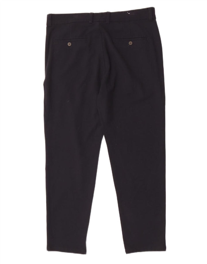 Zara Pantalon Chino Homme EU 44 Large W34 L28 Bleu Marine Polyester