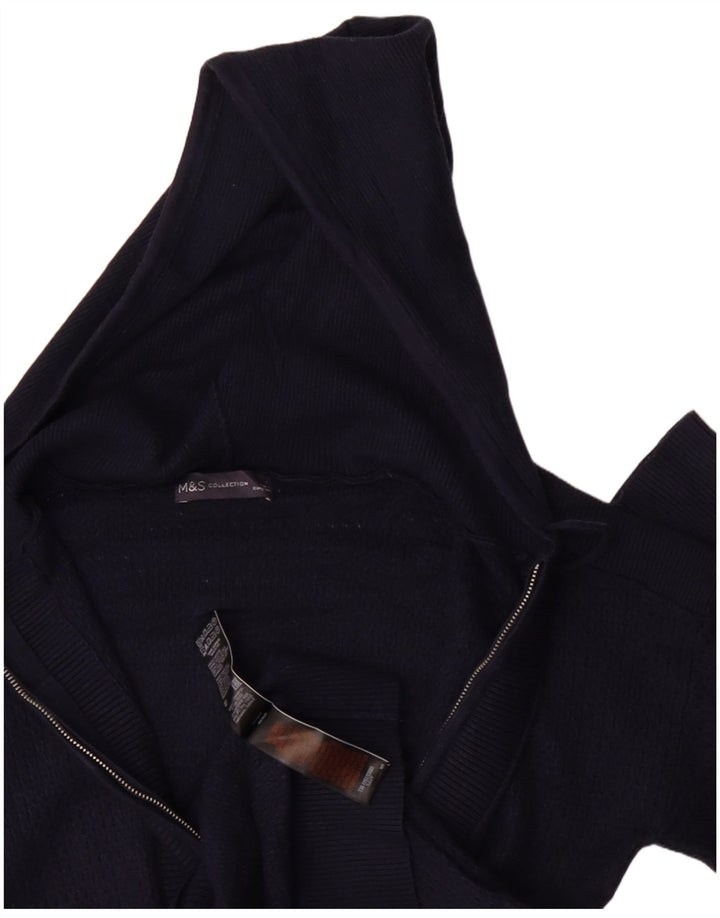 Marks & Spencer Pull cardigan pour femme UK 10 Small Bleu marine Viscose