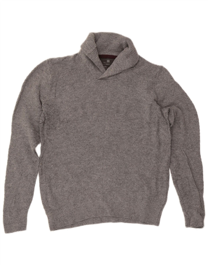 Marks & Spencer Pull coupe classique à col châle pour homme en laine gris moyen