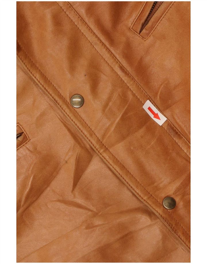 veste en cuir homme vintage UK 38 Cuir Beige Moyen