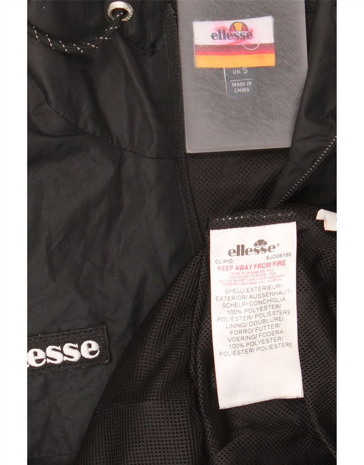 Ellesse Veste de pluie graphique à capuche pour homme UK 36 Small Noir Polyester