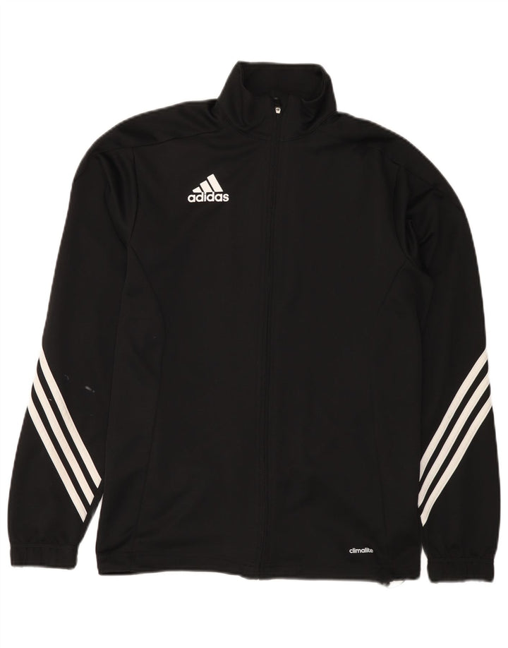 Adidas Hommes Climalite Survêtement Top Veste Petit Noir Polyester