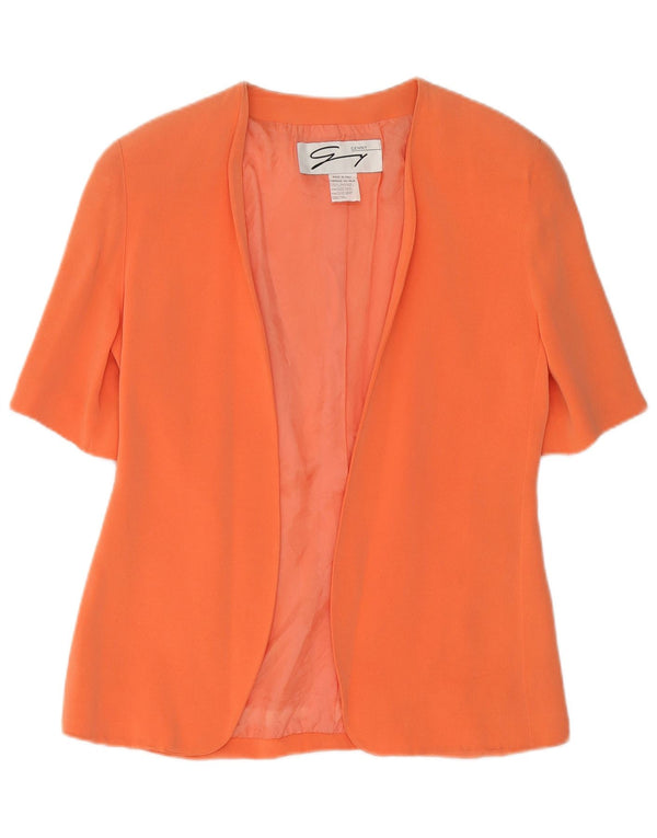 Genny Cardigan à manches courtes pour femme US 10 Large Orange Acétate