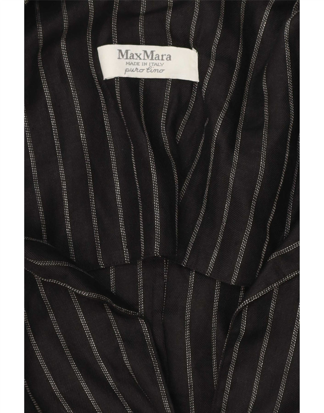 Max Mara Veste blazer à 2 boutons pour femme UK 14 Noir moyen à fines rayures