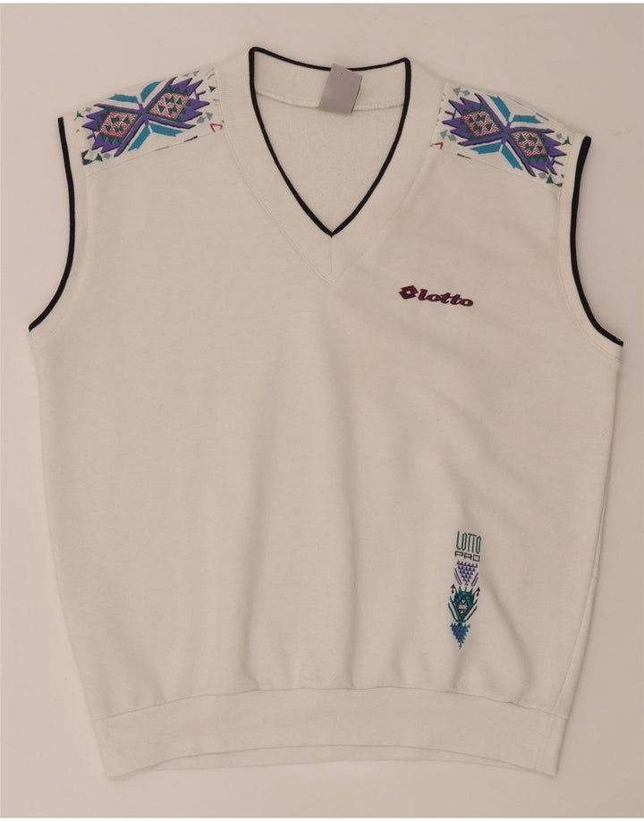 Lotto Sweat-Shirt Graphique sans Manches Homme Blanc Moyen Géométrique