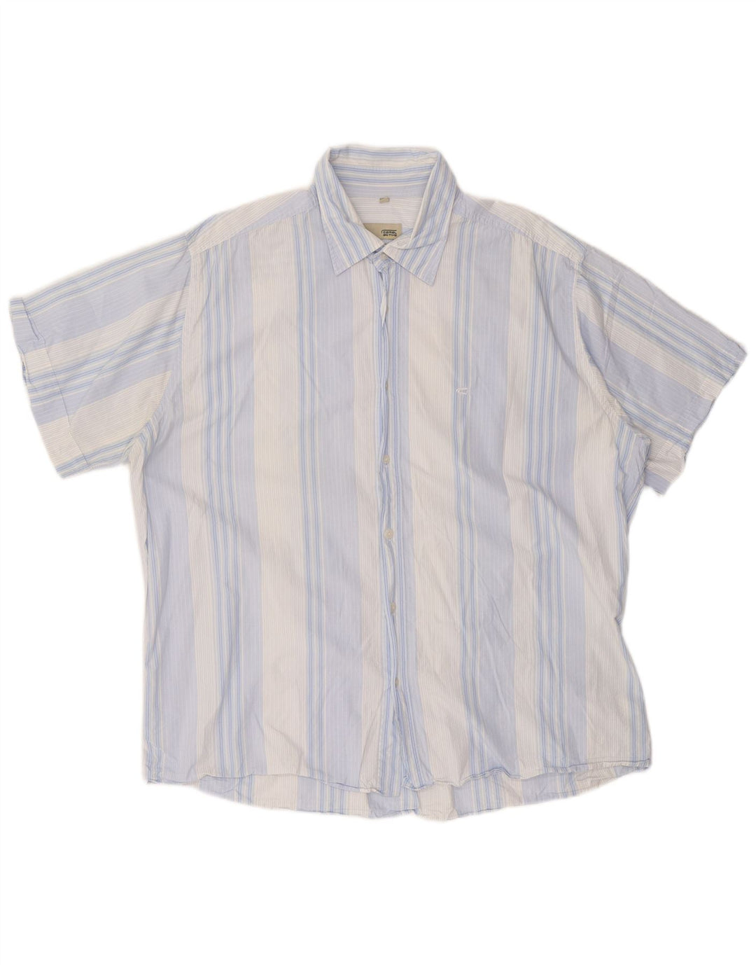 CAMEL ACTIVE Chemise Slim à Manches Courtes pour Hommes 2XL Bleu Rayé
