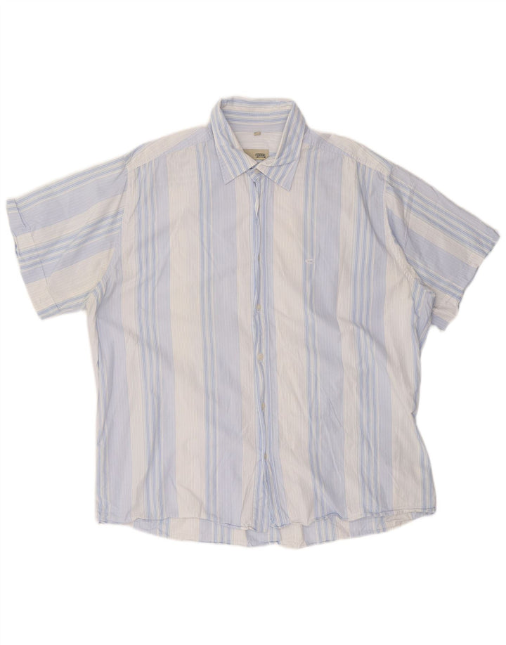 CAMEL ACTIVE Chemise Slim à Manches Courtes pour Hommes 2XL Bleu Rayé