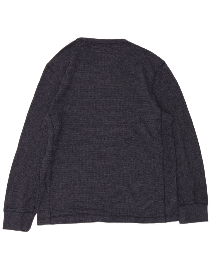 EDDIE BAUER Haut Homme Manches Longues Bleu Marine Moyen Coton