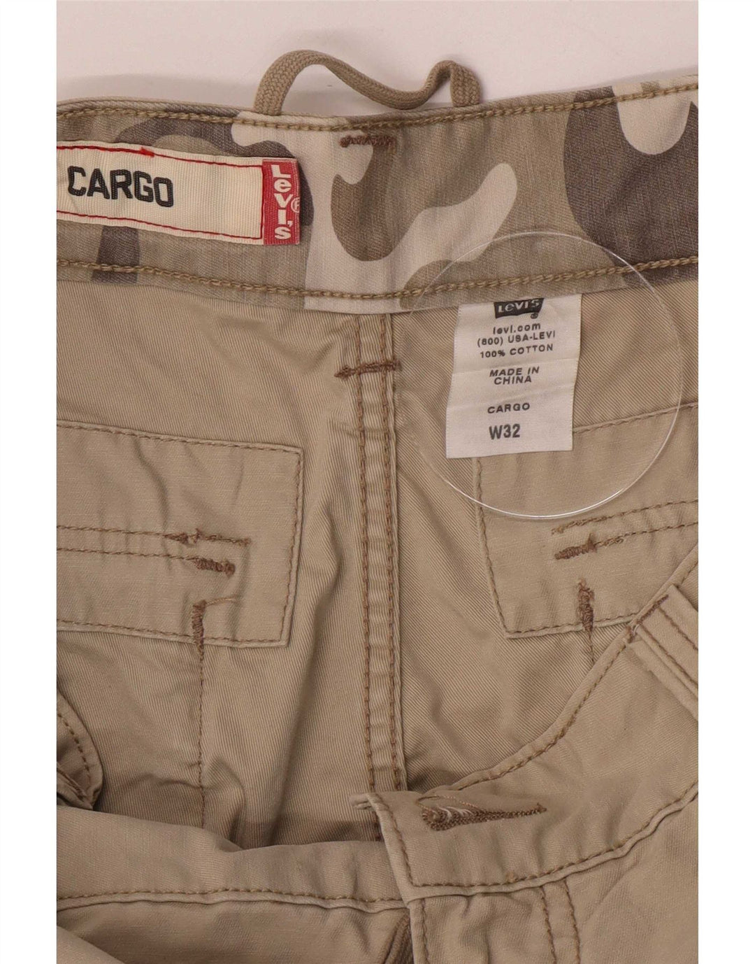 Levi's Short Cargo Homme Medium W32 Kaki Coton