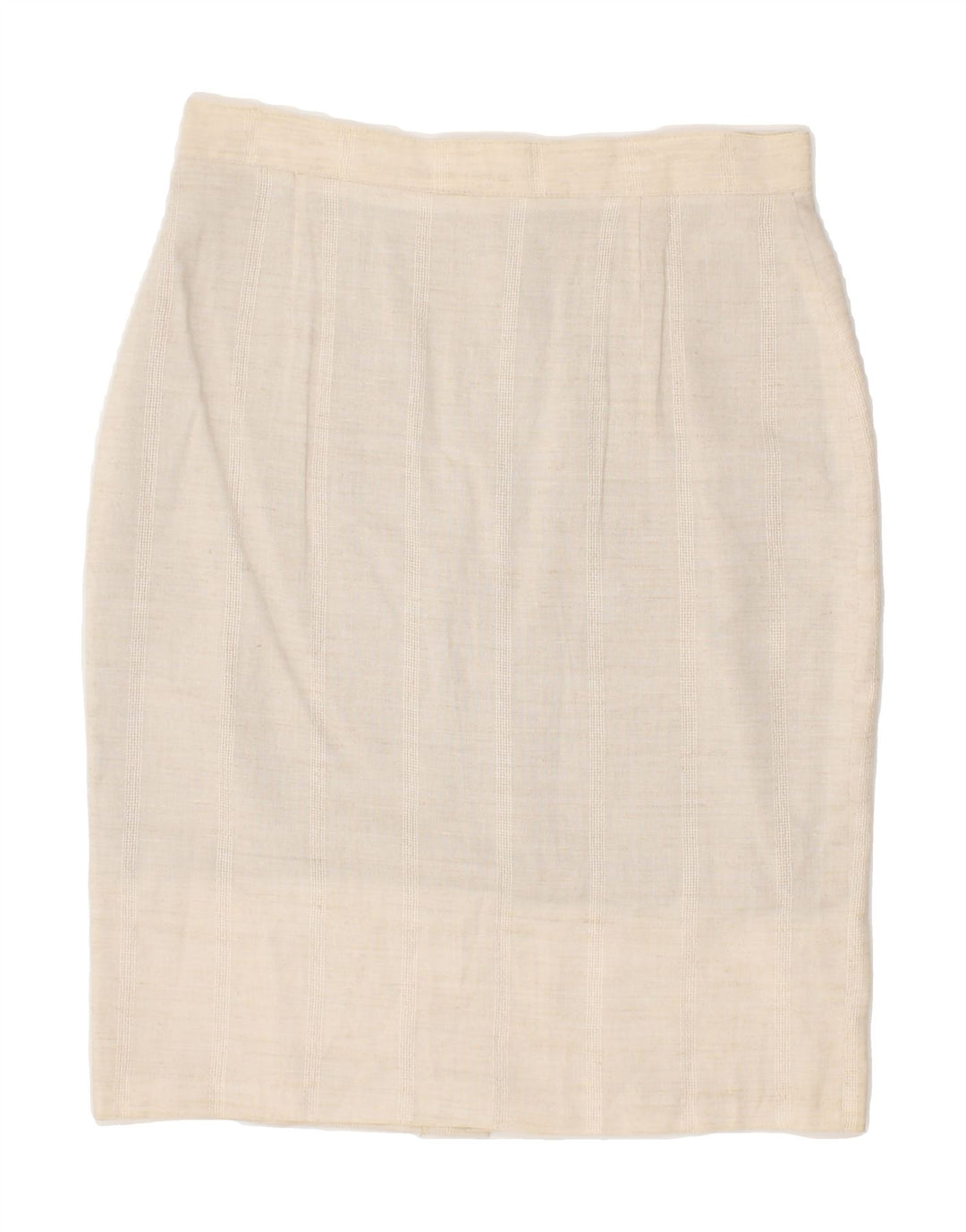 VINTAGE Womens Straight Skirt W30 Medium  Beige Linen Vintage Vintage and Second-Hand Vintage from Messina Hembry 