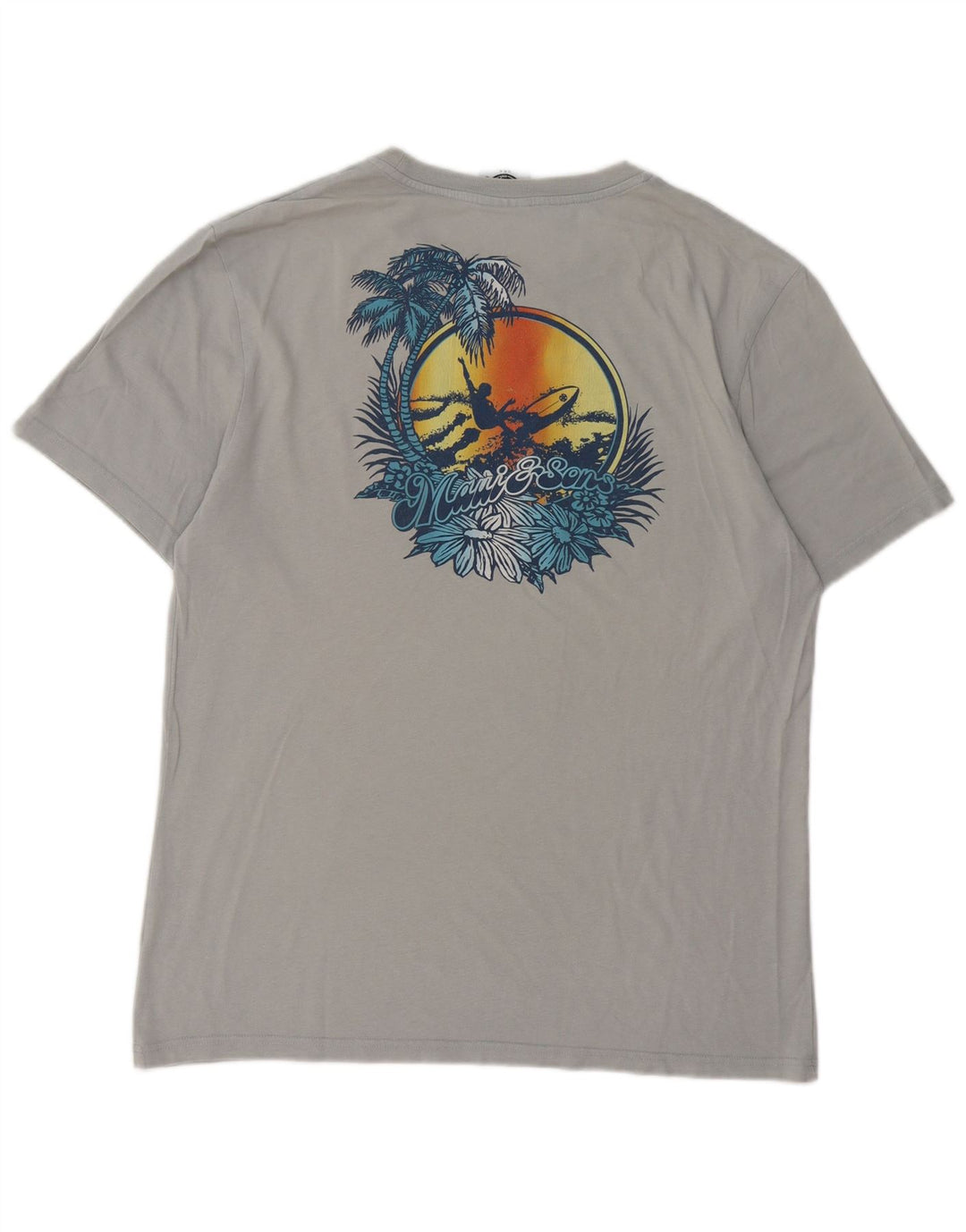 Maui and Sons T-Shirt Graphique Homme Gris Moyen Coton