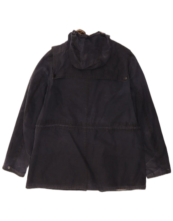 Barbour Veste à capuche en coton ciré pour femme UK 12 bleu marine moyen