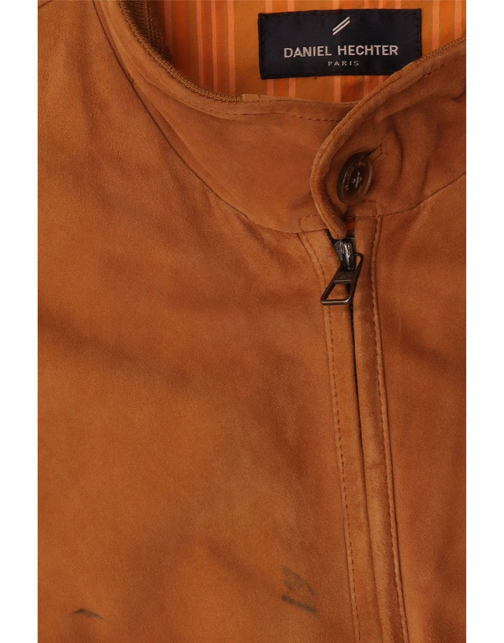 Daniel Hechter Veste bomber en daim pour homme UK 40 Grand cuir marron