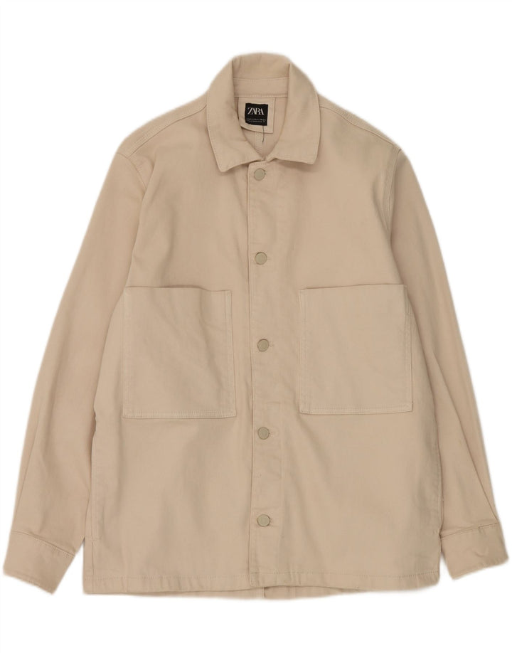 Zara Veste utilitaire pour homme UK 38 Coton beige moyen