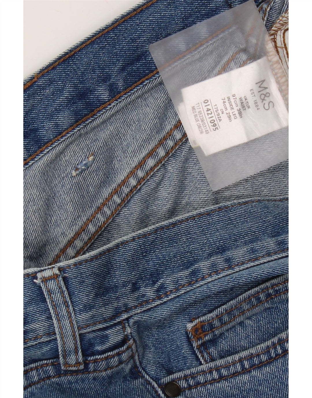 Marks & Spencer Jean droit homme W36 L29 bleu coton