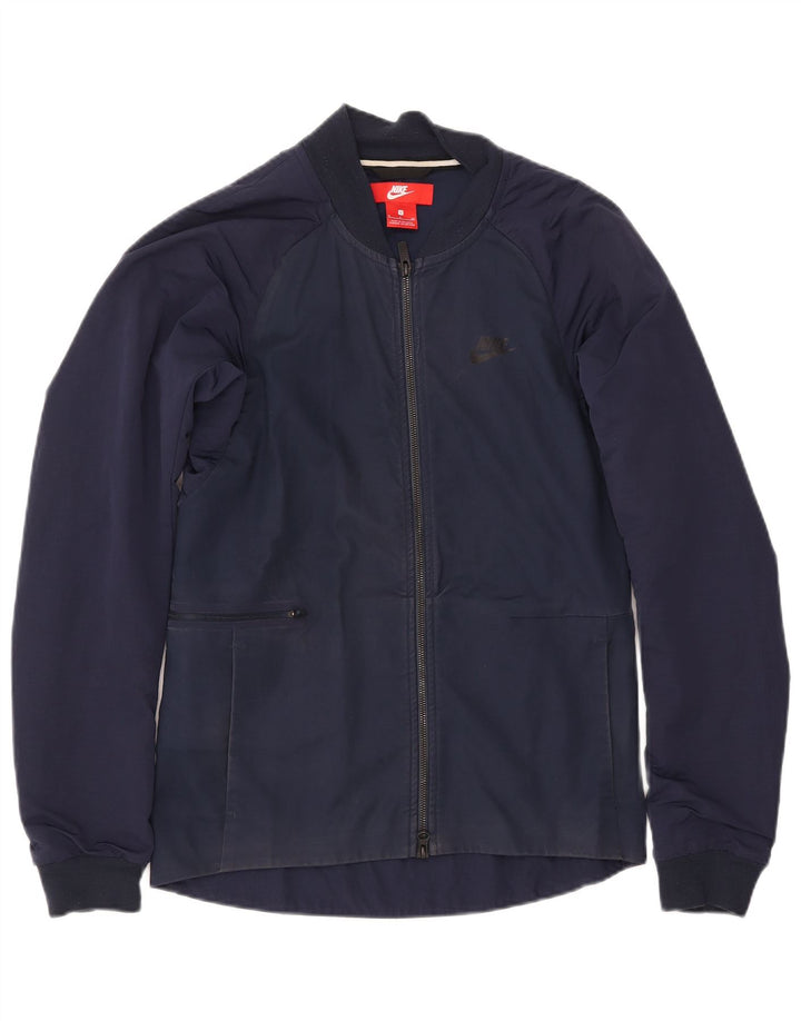 NIKE Veste Bomber Homme UK 36 Petit Coton Bleu Marine