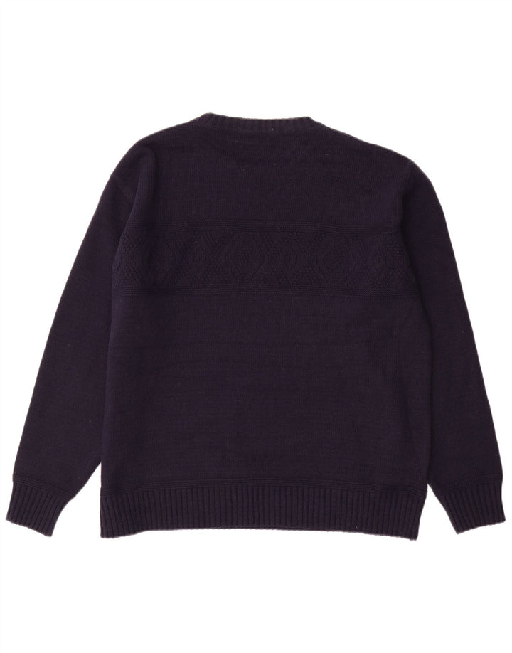 Marks & Spencer Pull col bateau pour homme en acrylique bleu marine Taille L