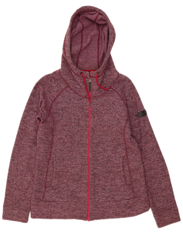 Berghaus Pull à capuche zippé pour femme UK 18 XL Polyester moucheté bordeaux