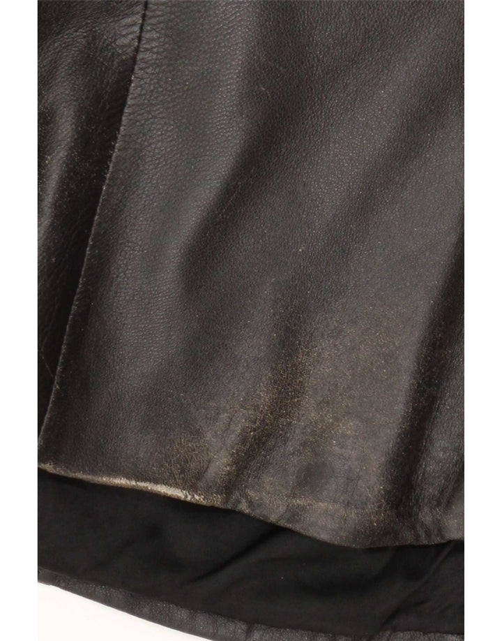 veste en cuir homme vintage UK 36 Petit Noir