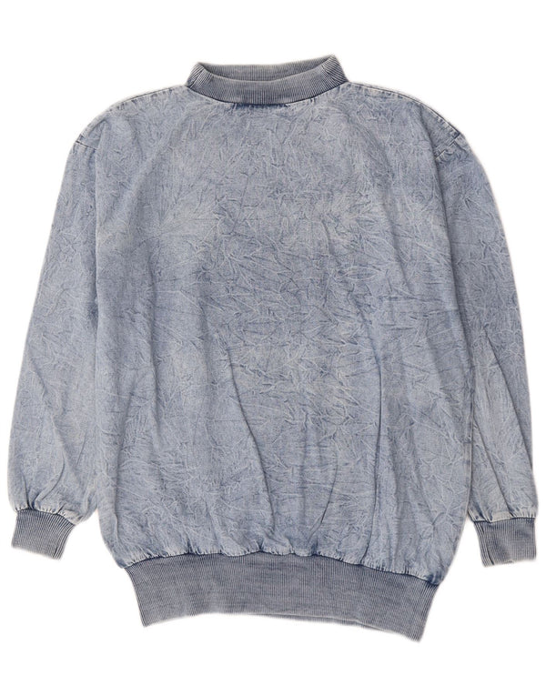 vintage Femme Sweat-shirt surdimensionné Jumper EU 44 XL Coton Bleu