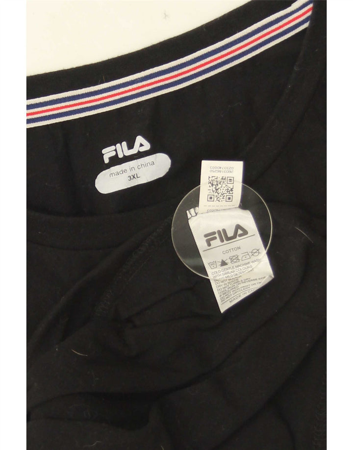 Fila T-Shirt Homme Haut 3XL Noir Coton