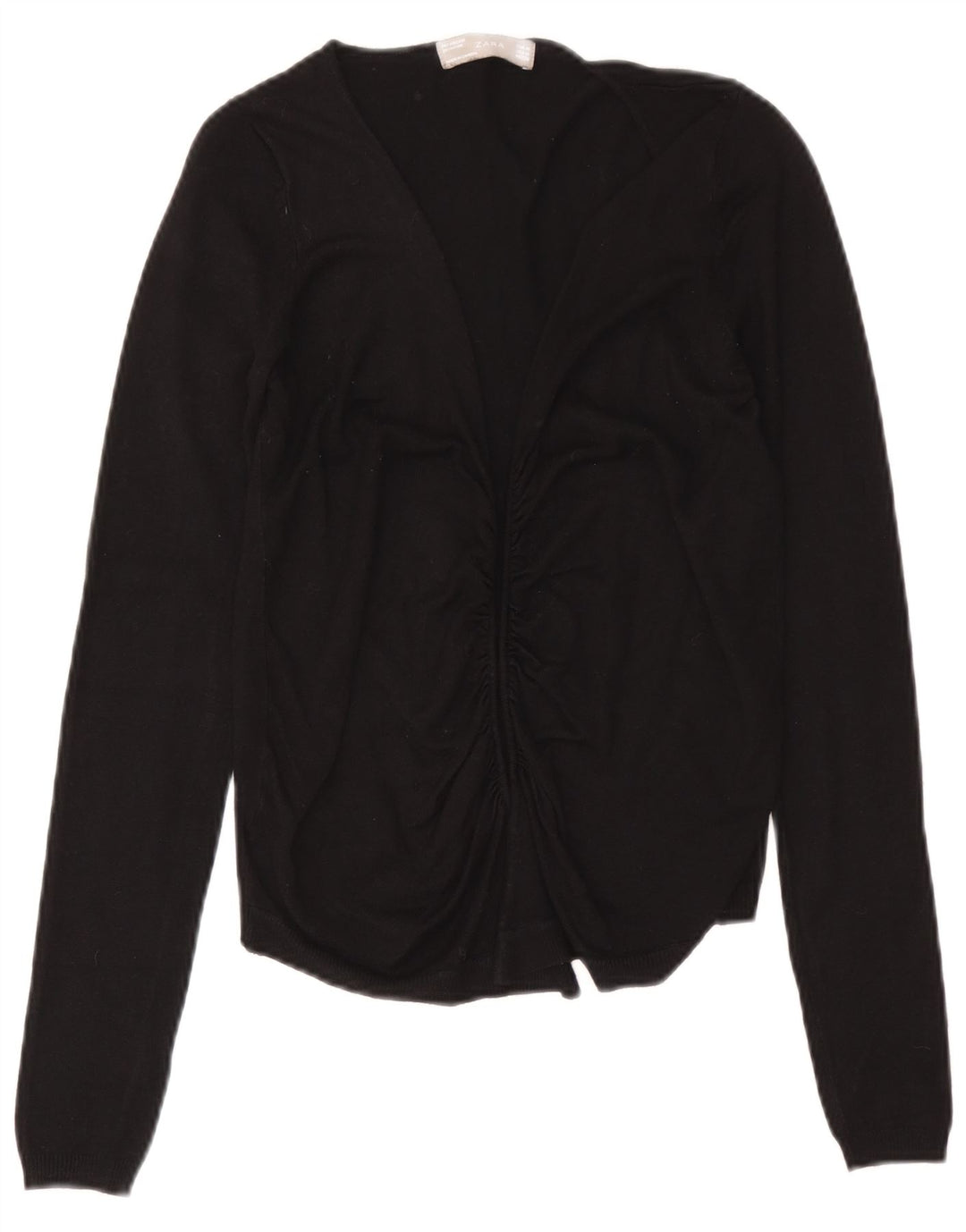 Zara Womens Open Cardigan Sweater UK 12 Medium Noir Viscose