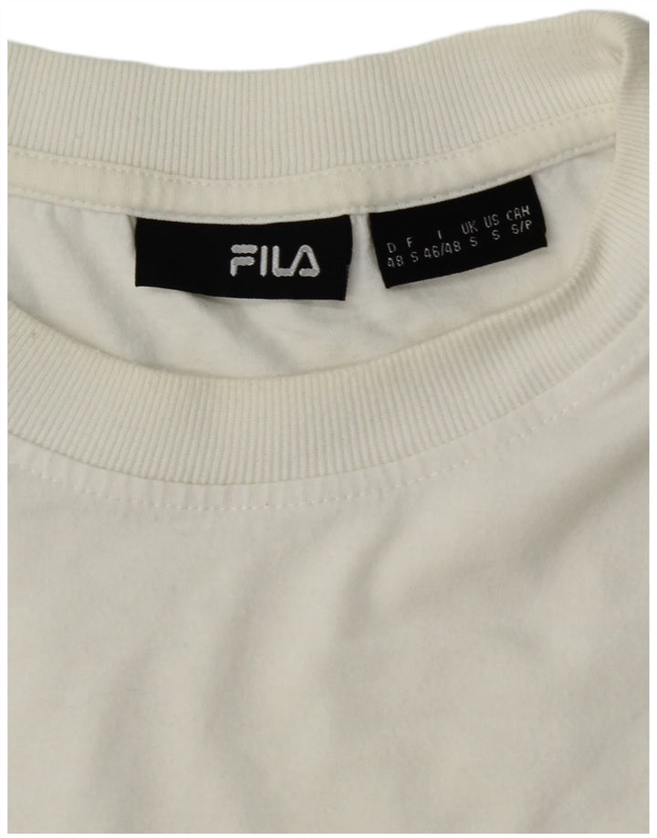 FILA T-Shirt Graphique Homme Petit Blanc