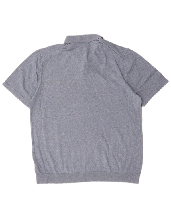 Marks & Spencer Pull à col polo pour homme Taille L Bleu Colorblock