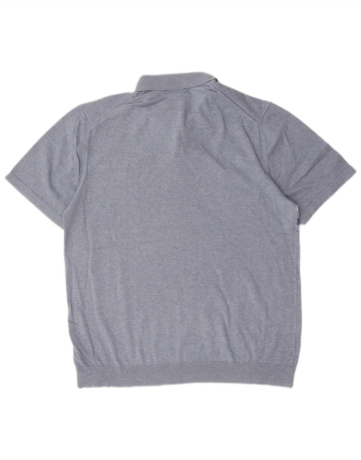 Marks & Spencer Pull à col polo pour homme Taille L Bleu Colorblock