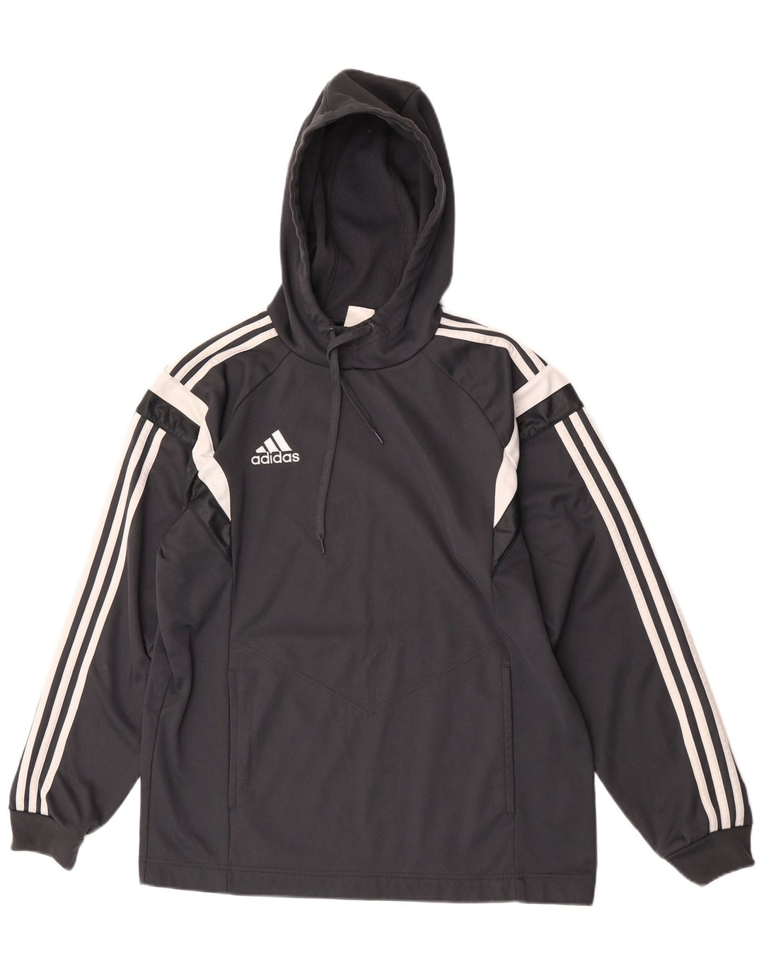 Adidas Pull à capuche pour homme en polyester color block gris moyen