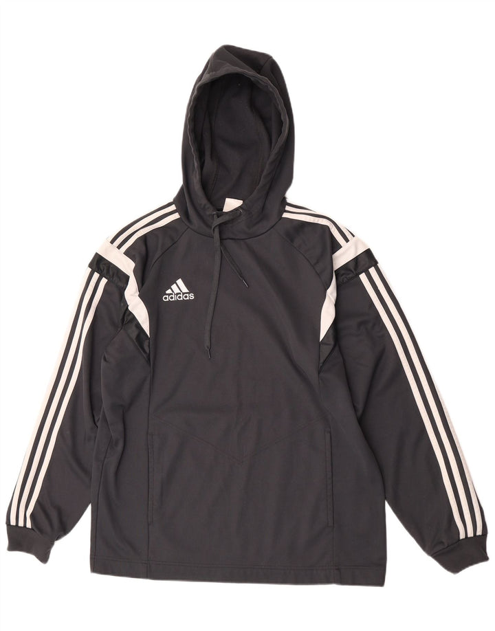 Adidas Pull à capuche pour homme en polyester color block gris moyen