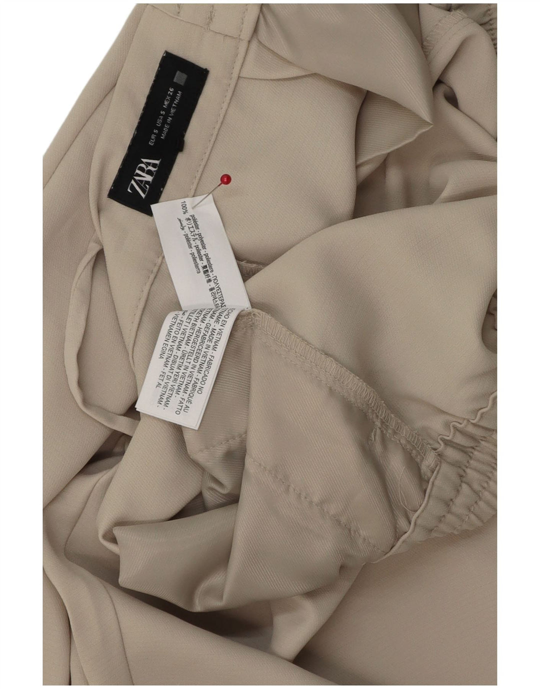 Zara Pantalon décontracté fuselé pour femme Petit W26 L25 Gris Polyester