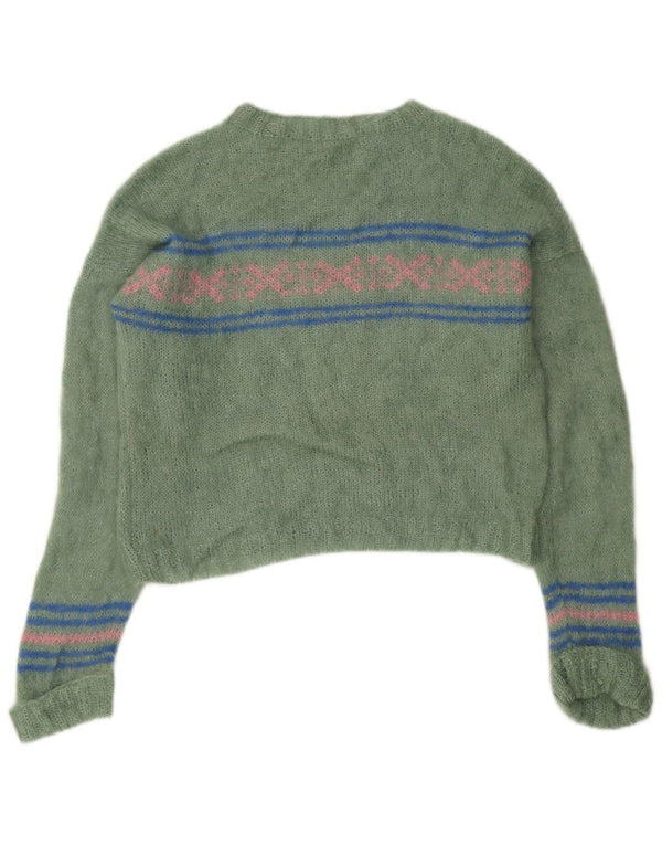 vintage Femmes Turtle Neck Jumper Pull UK 18 XL Vert