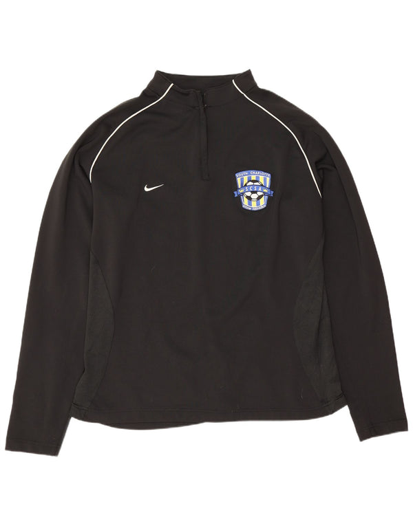 Nike Haut à manches longues avec col zippé pour femme US 16/18 XL Noir
