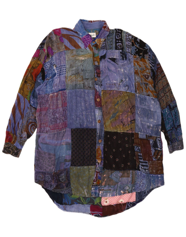 We Be Bop Robe chemise surdimensionnée pour femme UK 18 XL Patchwork multicolore