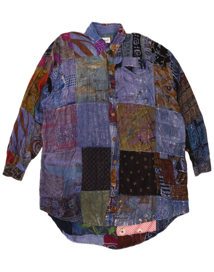 We Be Bop Robe chemise surdimensionnée pour femme UK 18 XL Patchwork multicolore