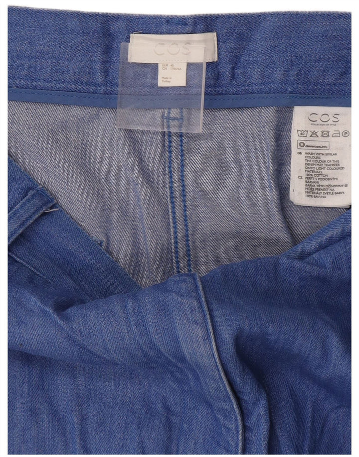 Cos Pantalon court femme EU 40 Medium W30 L24 Bleu Coton